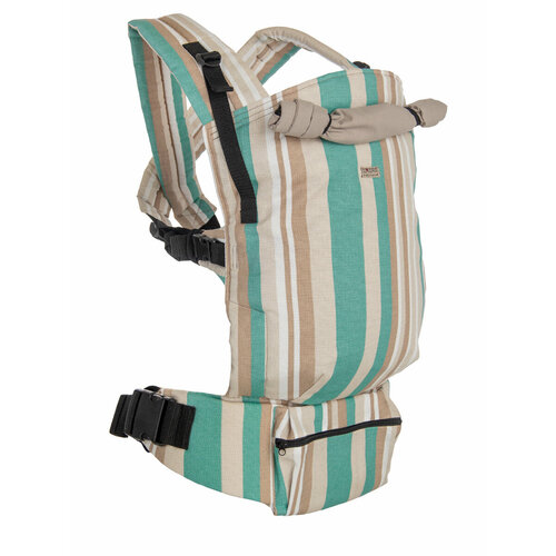 Амама Эрго-рюкзак с первых месяцев х-класнер V3, хлопок, цвет: бежево-мятный, полоски, эргорюкзак