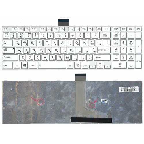 Клавиатура для ноутбука Toshiba Satellite L50D-A, L70-A, S50, S50-A, S50D-A, S70-A, S70D-A, S70T-A, S75-A, S75D-A, S75T-A белая, с рамкой