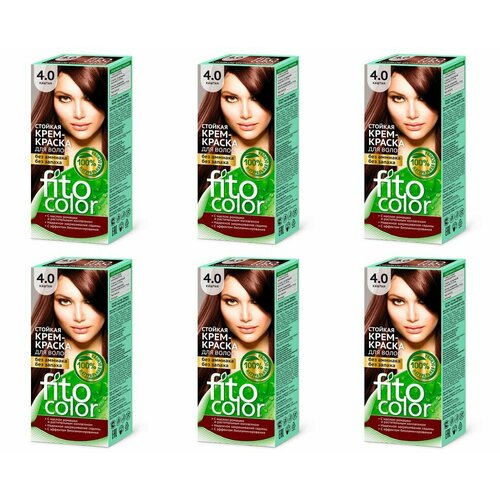 Fito Косметик Крем-краска для волос Fitocolor, тон 4 Каштан 115 мл, 6 уп