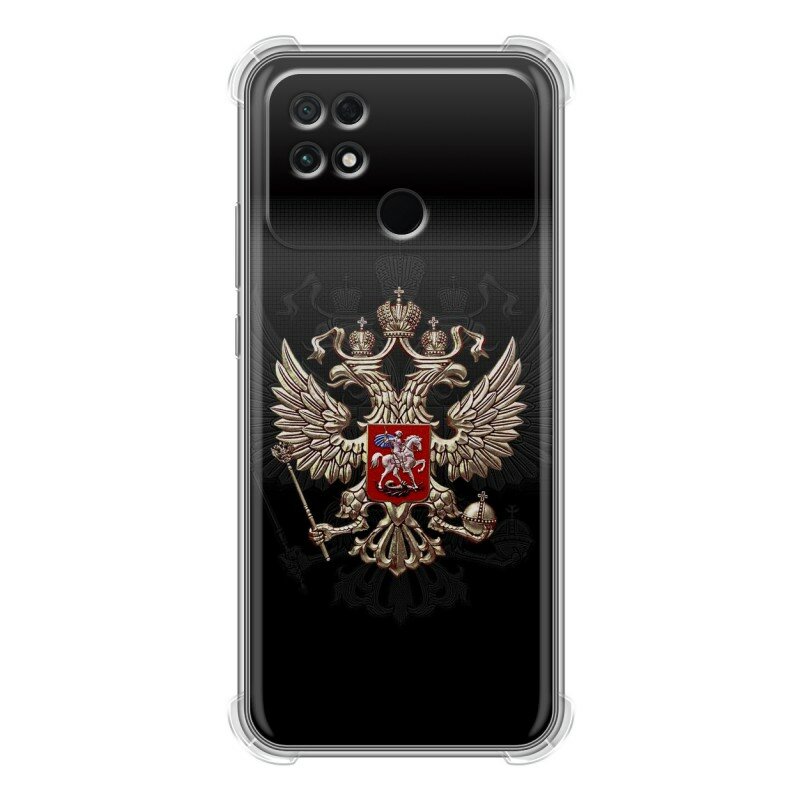 Дизайнерский силиконовый с усиленными углами чехол для Сяоми Поко С40 / Xiaomi Poco C40 Герб России