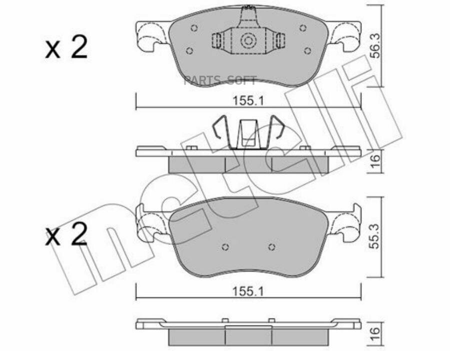 К-т дисков. тормоз. колодок FORD Fiesta VIII 1.0 Ecoboost, 1.1, 1.5 TDCi 2017- F Metelli арт. 2211420