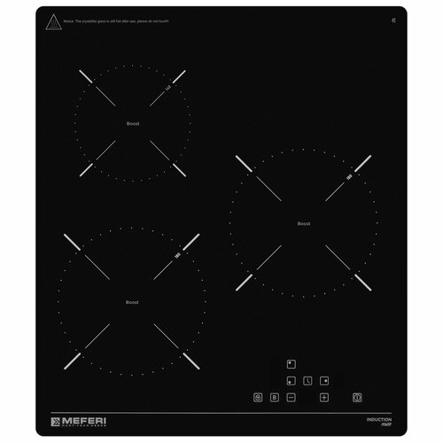 Индукционная варочная панель MEFERI MIH453BK POWER 45 см 3 конфорки черная 3374000₽