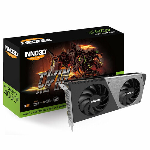 Видеокарта INNO3D RTX4060Ti 8GB TWIN X2 OC GDDR6 128-bit DPx3 HDMI 2FAN RTL/N406T2-08D6X-171153N