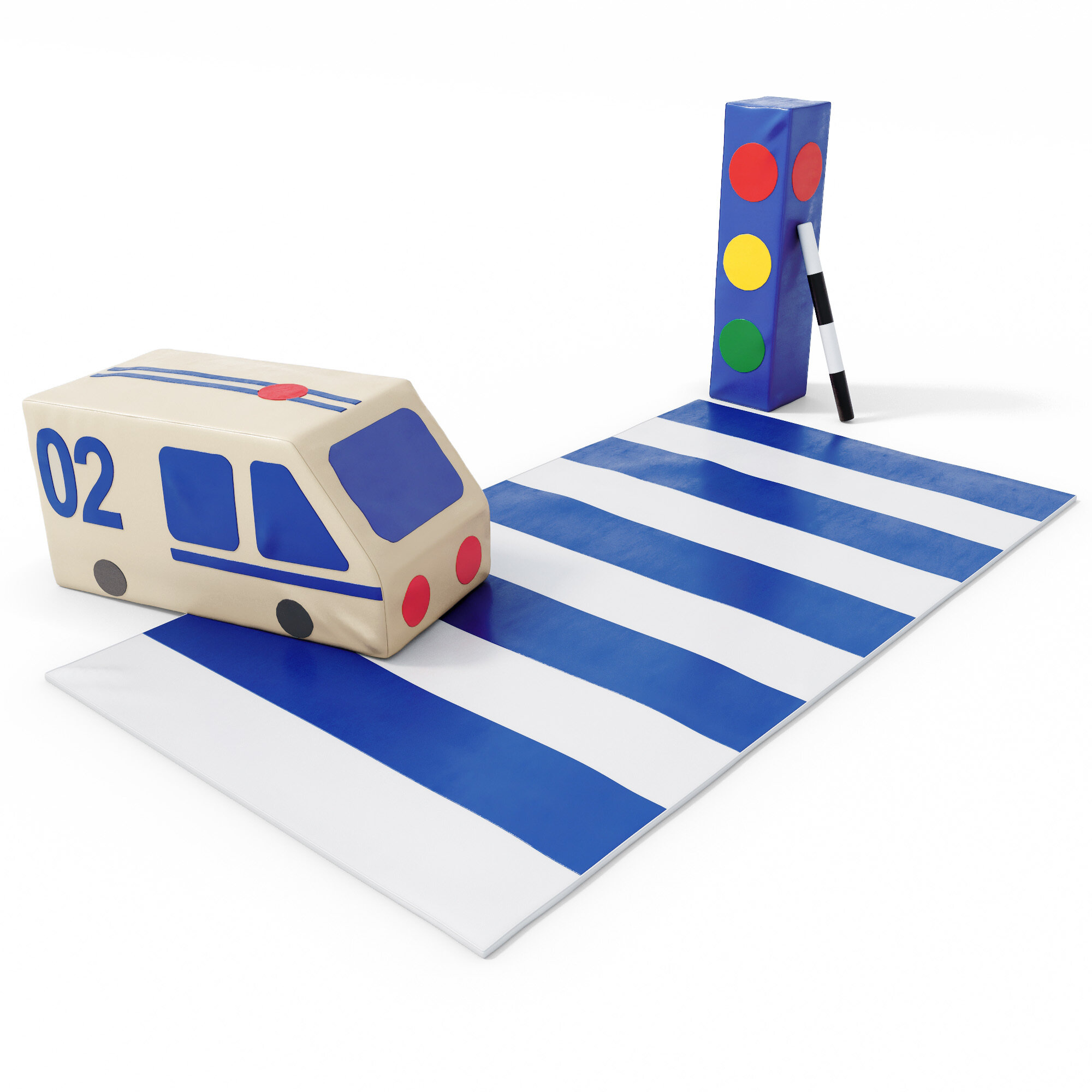 Мягкий игровой комплекс Грамотный пешеход Romana ДМФ-МК-08.96.03 белый, синий, черный