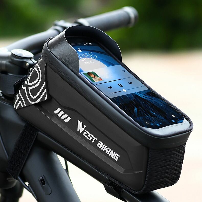 Велосумка на раму 2,2 л. West Biking водонепроницаемая черная