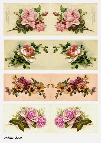 Изображение товара Декупажная карта А4 рисовая бумага цветы розы 2209