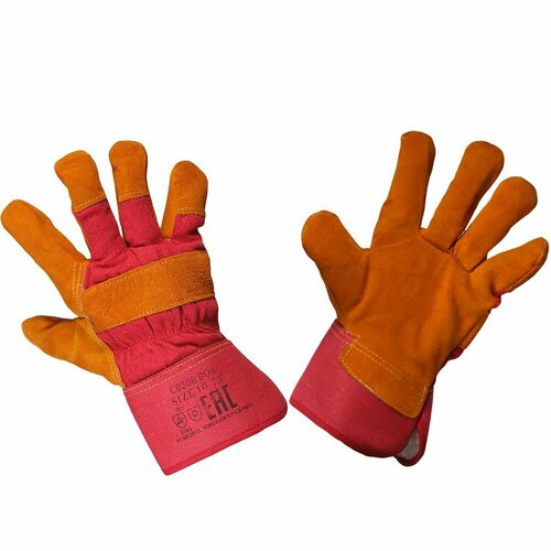 Перчатки спилковые комбинированные усиленные перчатки комбинированные кожаные worker усиленные 3 пары