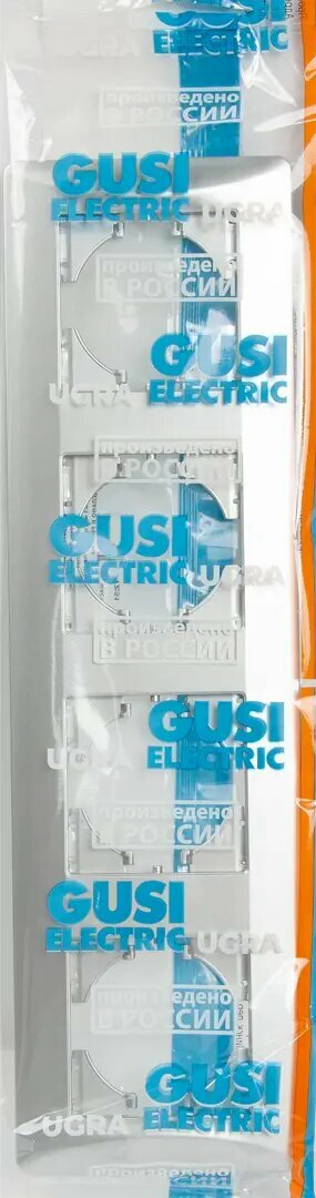 Рамка для розеток и выключателей Gusi Electric Ugra С1140-004 4 поста цвет серебро - фото №4