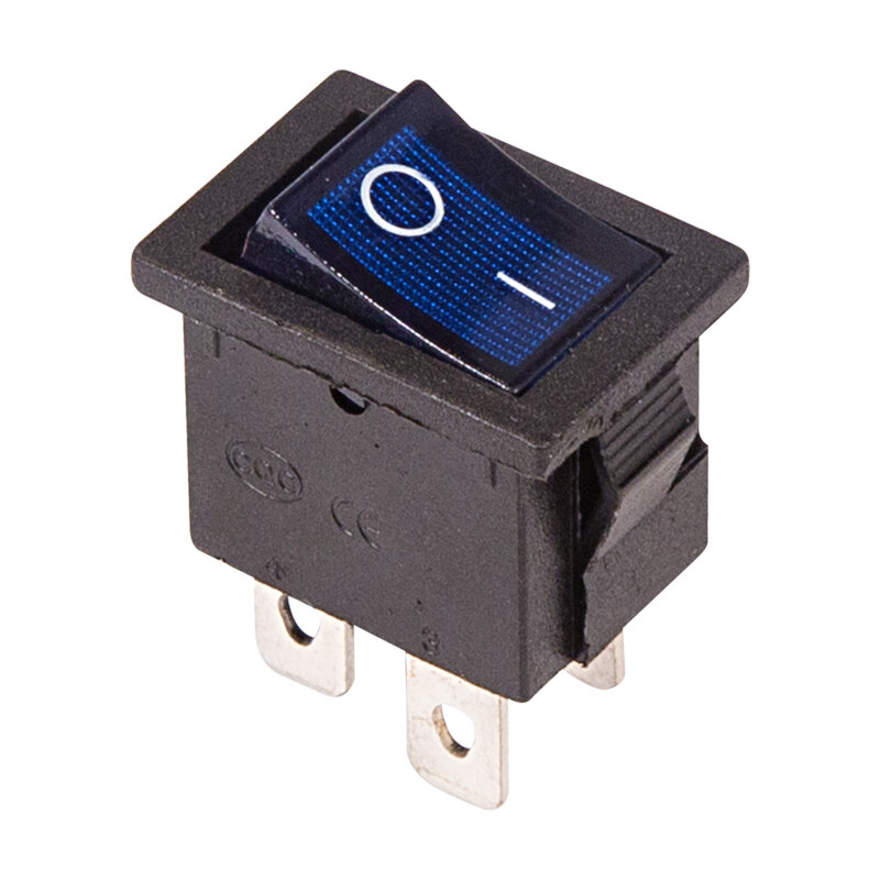 Выключатель клавишный 250V 6А (4с) ON-OFF синий с подсветкой Mini (RWB-207, SC-768) REXANT 10 шт арт. 36-2191
