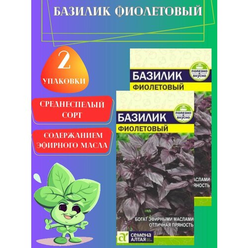 Семена Базилик Фиолетовый,2 упаковки семена базилик витаминчик фиолетовый 3 упаковки 2 подарка