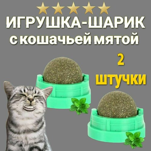 Лакомство для кошек Игрушка-шар с кошачьей мятой 2шт. Леденец для котов с витаминами, Конфета для котят