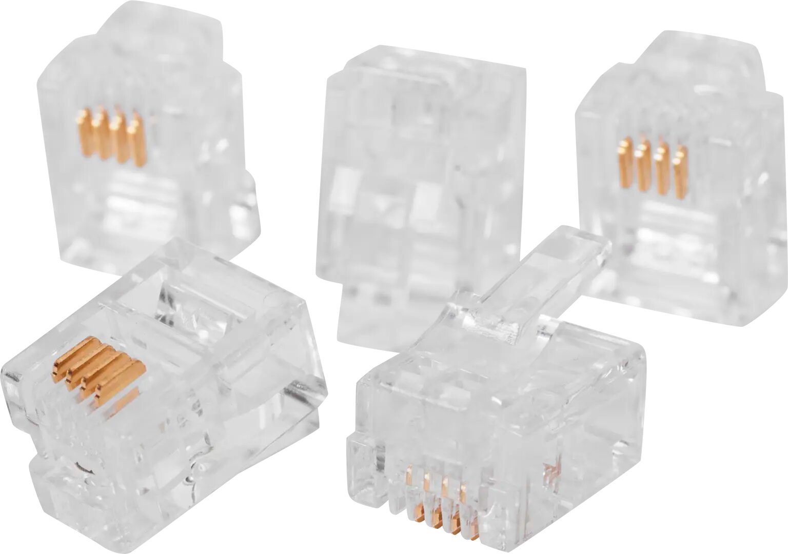 Коннектор RJ-11 6P4C 5 шт. цвет прозрачный