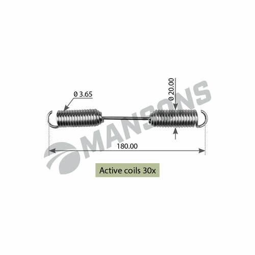 Пружина 3.6*20*180 ВPW 300.068 (Mansons)