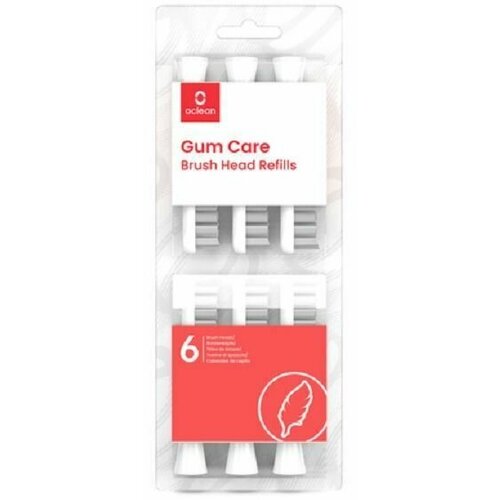 Набор сменных насадкок Для чувствительных десен OCLEAN Gum Care Brush Head P1S12 W06, 6шт [c04000190]