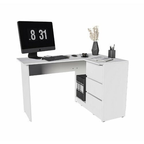 Письменный стол угловой универсальный Норд 4 1244х849х77см Белый гладкий 9149₽