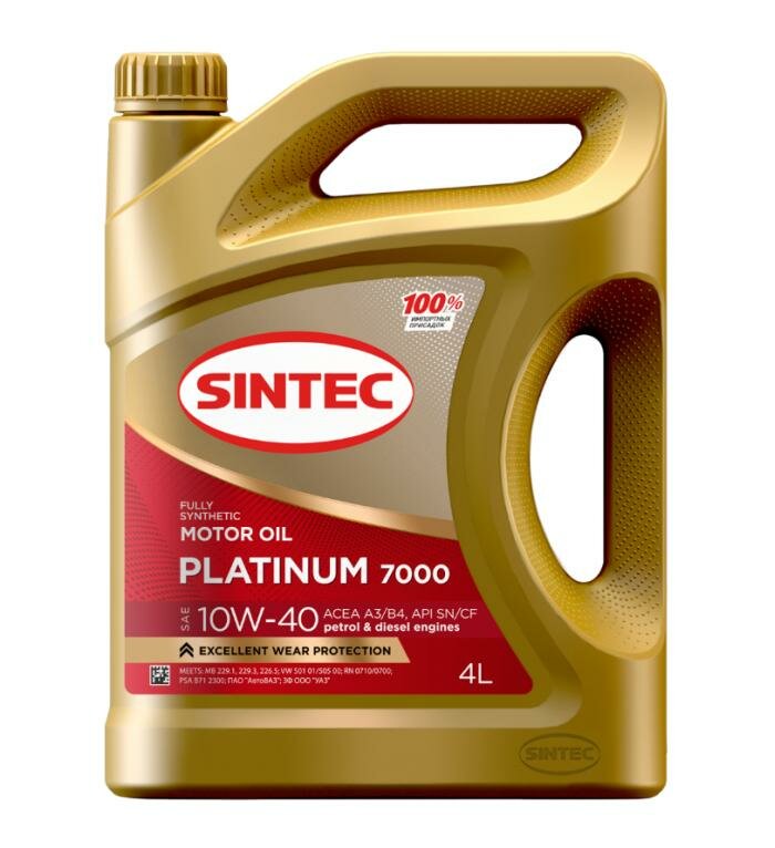 Моторное масло SINTEC Platinum 7000 10W-40 (4л) SIN-10W40-A3B4-4L