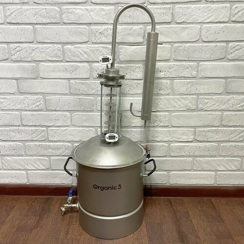 Самогонный аппарат колонного типа 2 дюйма Органик 3 v H24 куб 15 л нержавеющая сталь 1 мм стеклянная царга 1490000₽