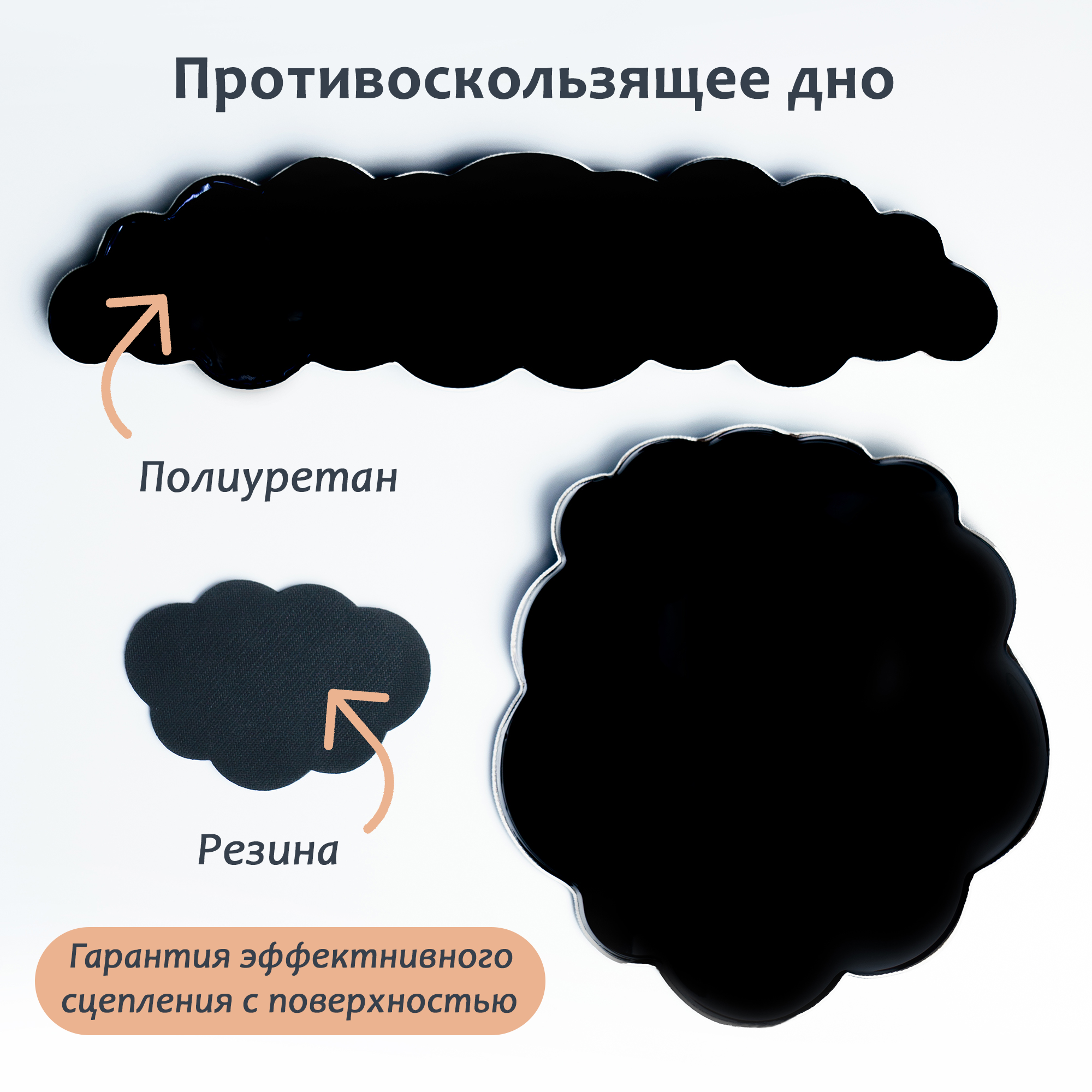 Набор коврик компьютерный для мыши "Облако" с эффектом памяти, водонепроницаемый, подставка под запястье — фото 4