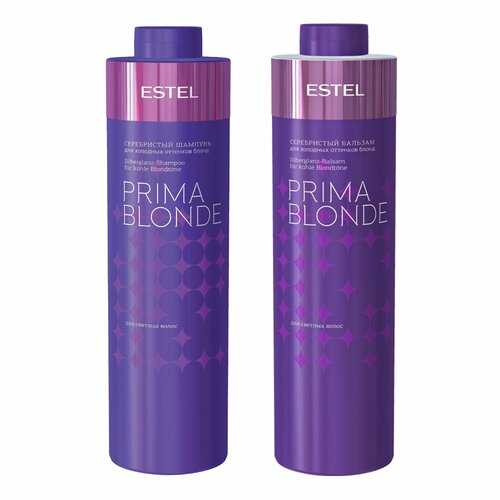 Estel Professional Набор для холодных оттенков блонд PRIMA BLONDE, шампунь 1000 мл + бальзам 1000 мл эстель prima blonde серебристый шампунь серебристый бальзам