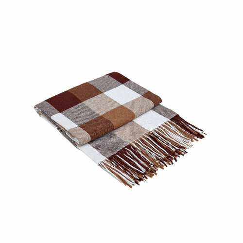 Плед Vladi Home Пикник, 170 x 210 см, бело-бежево-коричневый