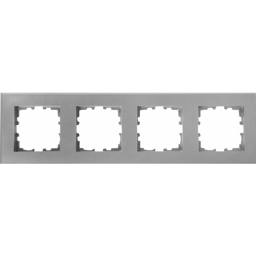 рамка для розеток и выключателей lexman виктория плоская 4 поста цвет серый Рамка для розеток и выключателей Lexman Виктория плоская 4 поста цвет серый