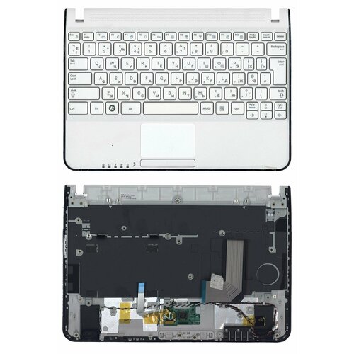 Клавиатура для ноутбука Samsung N210 N220 топ-панель белая клавиатура для ноутбука samsung n210 n220 топ панель черная