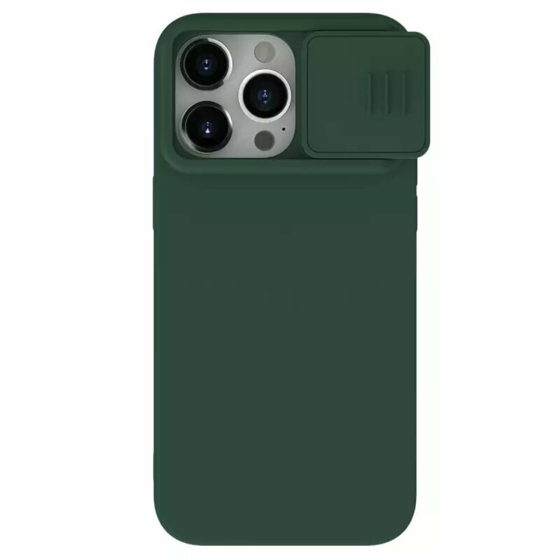 Накладка Nillkin Cam Shield Silky Silicone Case для iPhone 15 Pro Green (зеленая)