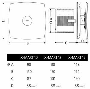 Вентилятор Cata X-Mart 12 Matic inox - фото №11