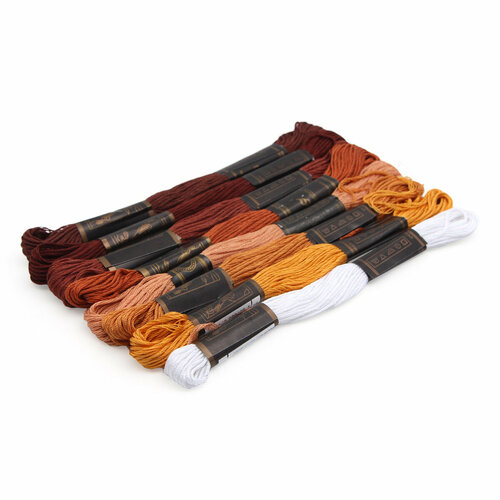 фото Набор мулине 8шт*8м bestex, коричневый микс (№4)