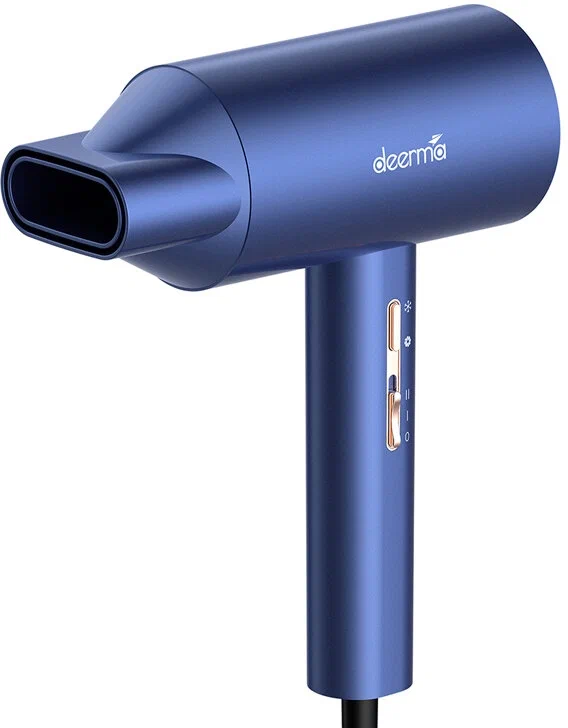 Фен для волос Deerma DEM-CF15W Hair Dryer (EAC, синий)