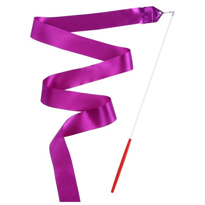 Лента гимнастическая Grace Dance с палочкой, 4 м, цвет фиолетовый