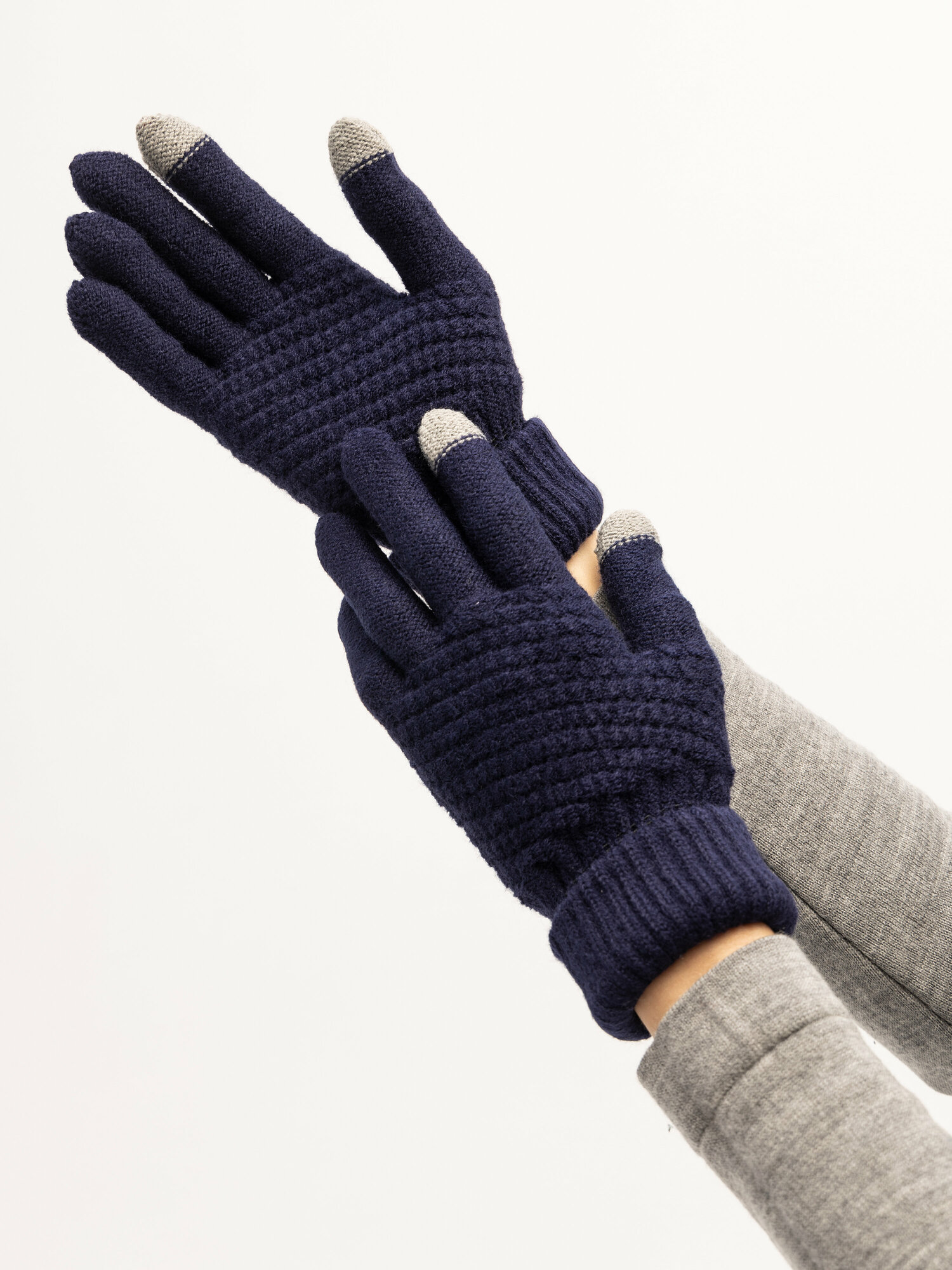 фото Перчатки кашемировые трикотажные зимние мех