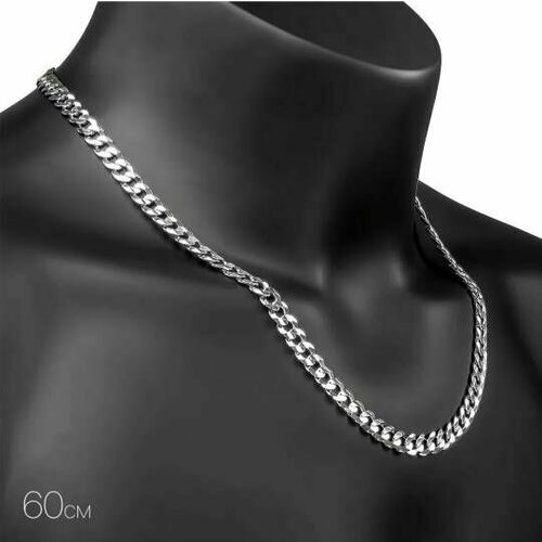 фото Цепь fashion jewelry, длина 60 см., серебряный