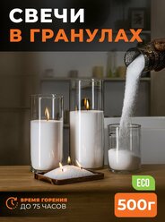 Свечи не ароматические насыпные "RosCandles" белые, 500г воска + фитиль 1м