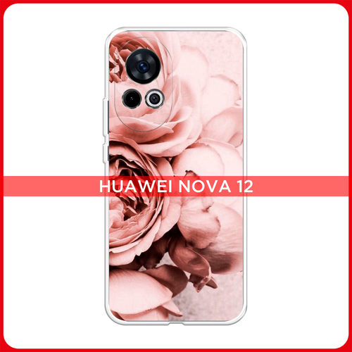 Силиконовый чехол на Huawei Nova 12 / Хуавей Нова 12 Пыльно-розовые пионы силиконовый чехол на huawei nova 2 хуавей нова 2 пыльно розовые пионы