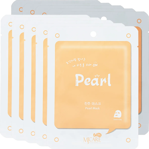 маска тканевая с жемчугом mijin care pearl mask pack 1 шт Маска для лица тканевая с жемчугом Mijin MJ Care Pearl Mask Pack, 22 г - 10 шт