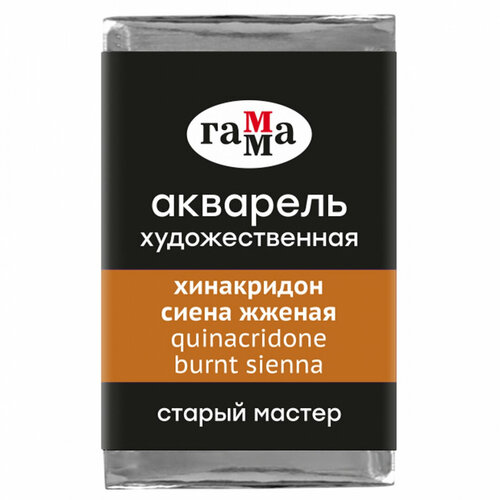 фото Акварель художественная гамма "старый мастер" хинакридон сиена жженая, 2,6мл, кювета