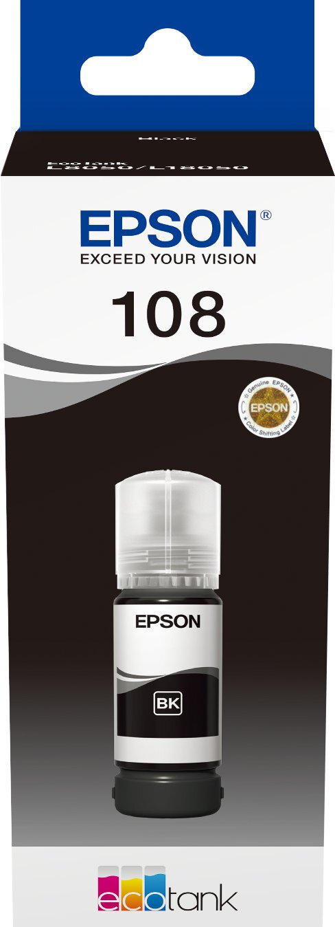 Контейнер Epson C13T09C14A 108 EcoTank Ink черный 70ml (L8050/L18050)