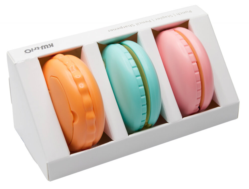 Настольный набор KW-TRIO 6351 Macaron, офисный набор : степлер скобы №10, 10 листов, глубина 35мм; дырокол 6 листов, отверстие 6мм; точилка отверстие 6-8мм, 9-12мм . Пластик, цвета ассорти: , пластик, - фото №8