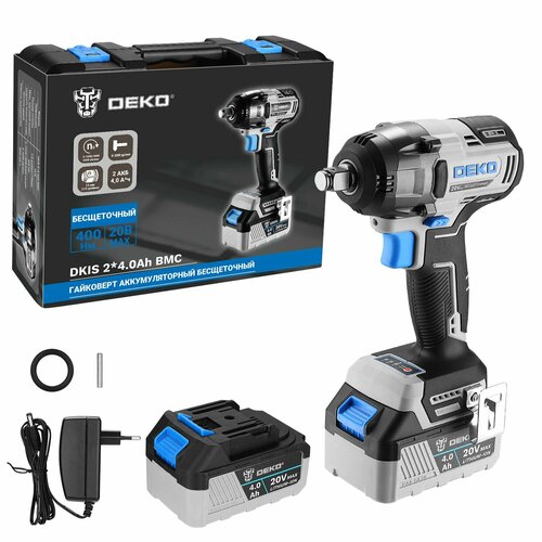 Гайковерт аккумуляторный бесщеточный DEKO DKIS 20В 240Ач 400Нм в кейсе 1749000₽