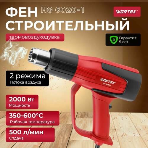 Термовоздуходувка WORTEX HG 6020-1 в чем набор сопл 0334327 3030₽