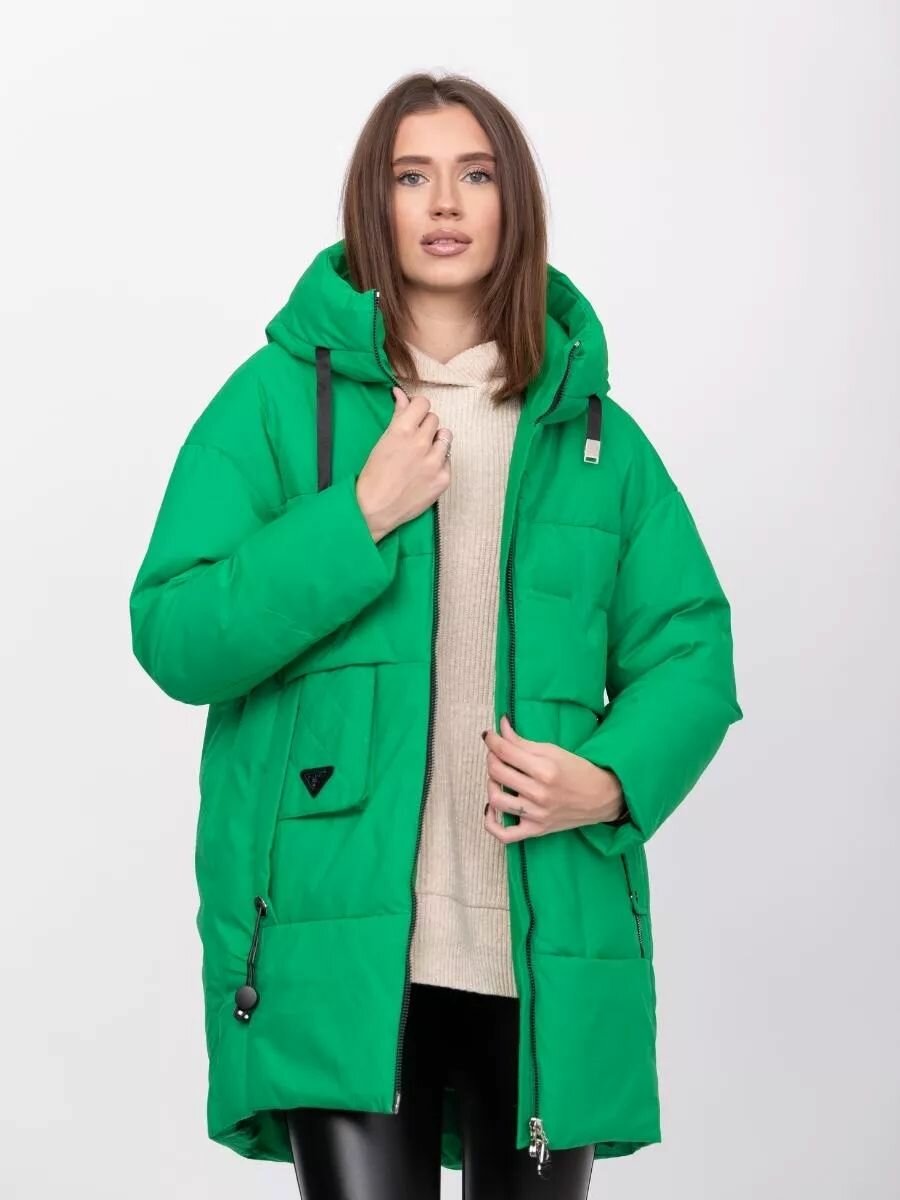 фото Пуховик удлиненный Зеленый 48/50