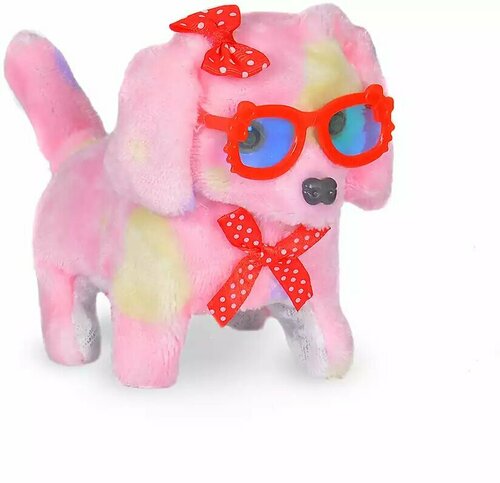 Мягкая игрушка Собака розовая пятнистая механическая 16 см 2704-4B ТМ Коробейники