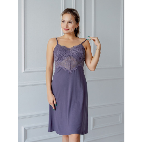 Сорочка , размер 44, фиолетовый