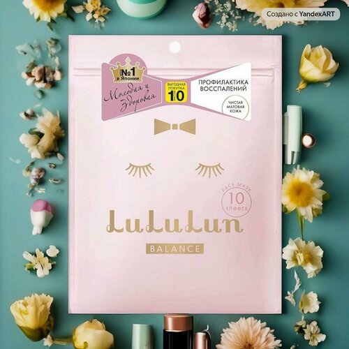 LuLuLun маска для лица face mask balance pink увлажнение и баланс кожи, 10 шт*2 шт