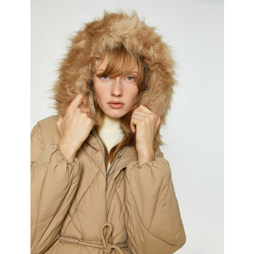 фото Куртка koton, размер 44, бежевый