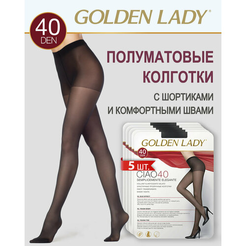 фото Колготки golden lady, 40 den, 5 шт., размер 5, черный