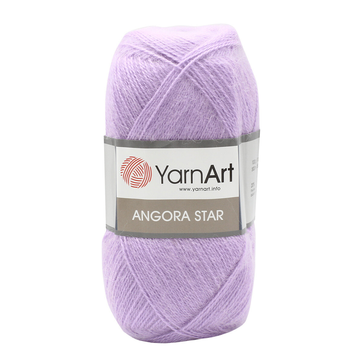 Пряжа для вязания YarnArt 'Angora Star' 100гр 500м (20% тонкая шерсть, 80% акрил) (9560 нежно-сиреневый), 5 мотков