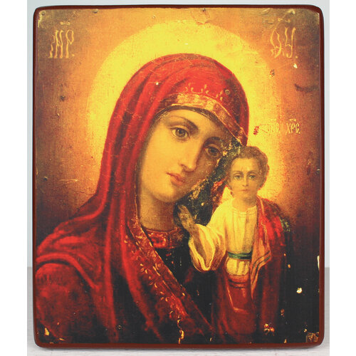 Икона Божией Матери Казанская, деревянная иконная доска, ручная работа, левкас (Art.1265М)