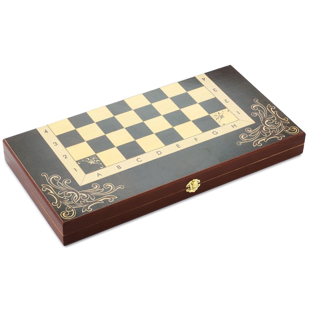 Шахматы "Галант", 50, имеют замок, складные, шелкография, цвет бордо. — фото 1